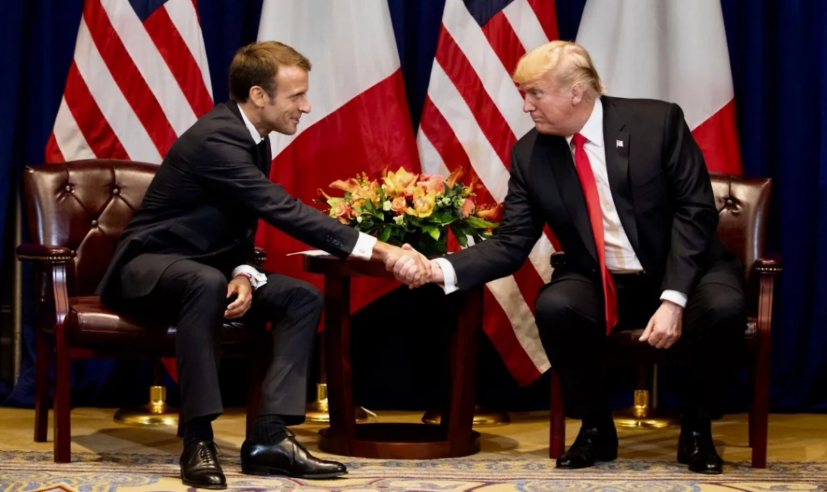 Президенты Франции и США Эмманюэль Макрон и Дональд Трамп. Фото © X/Donald J. Trump‏