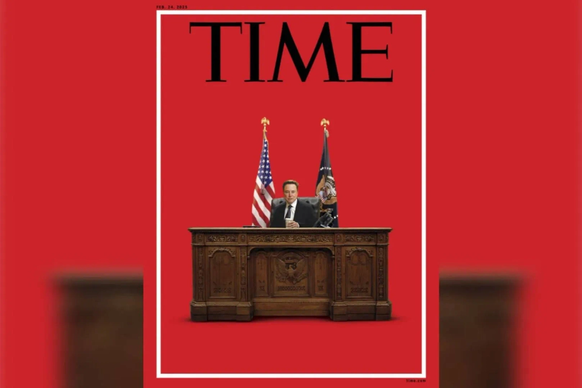 Журнал Time представил обложку февральского выпуска с Илоном Маском. Обложка © X / Time