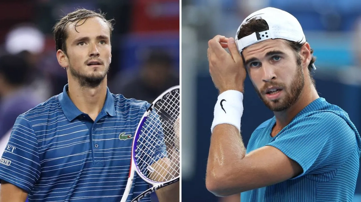 Теннисисты Даниил Медведев и Карен Хачанов. Обложка © ТАСС / Ding Ting, Станислав Красильников