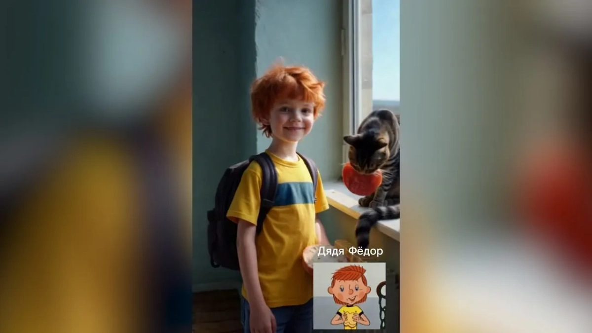 Дядя Фёдор в версии нейросети помолодел до книжного возраста. Фото © Instagram (признан экстремистской организацией и запрещён на территории Российской Федерации) / Lesya Guseva