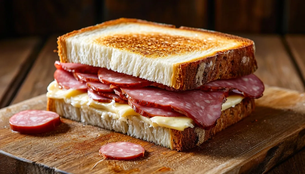 Бутерброд с колбасой и майонезом является настоящей калорийной бомбой. Обложка © Life.ru / «Шедеврум»