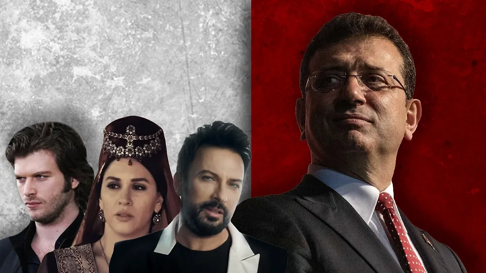 Мэр Стамбула Экрем Имамоглу. Коллаж © Life.ru Фото © ТАСС / Zuma Фото © Кадр из фильма «Запретная любовь», «Великолепный век» / Kinopoisk © Youtube / Tarkan