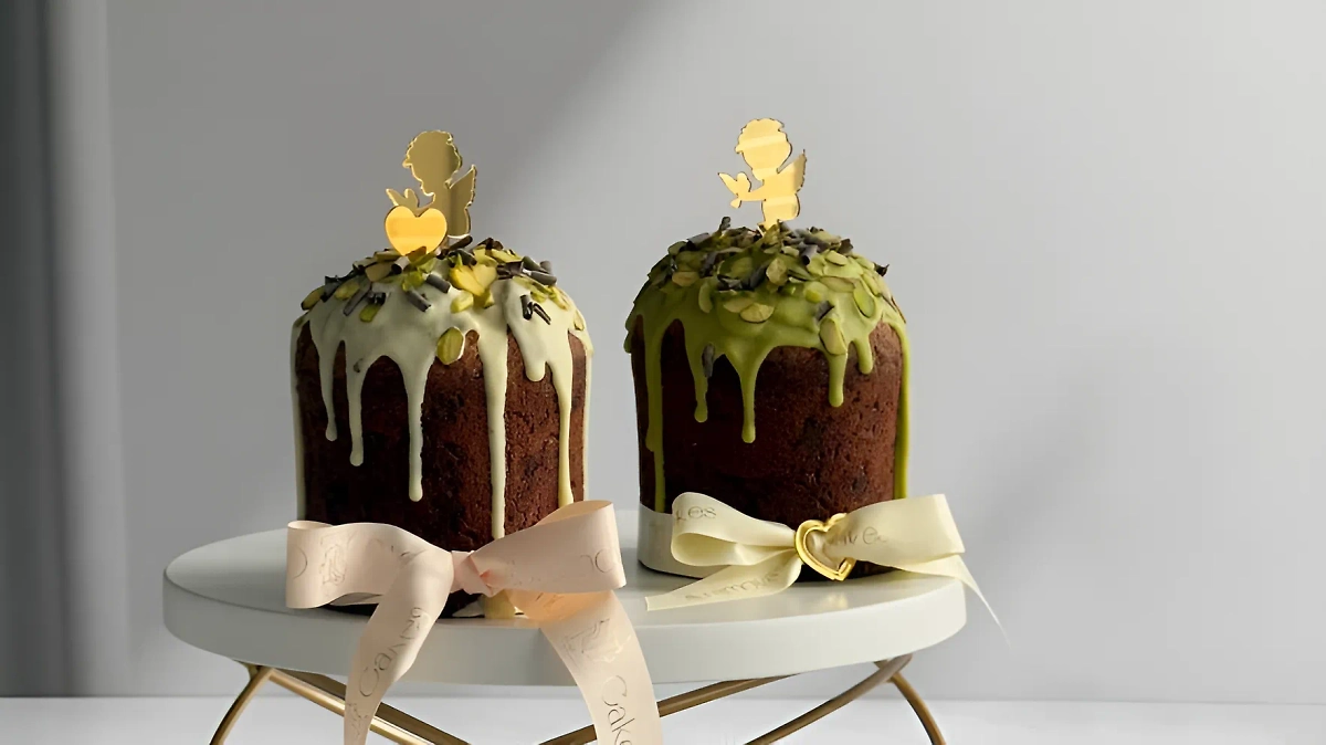 Кондитер из Москвы Екатерина Абрамова предлагает дубайский кулич. Обложка © Telegram / Yool_chik