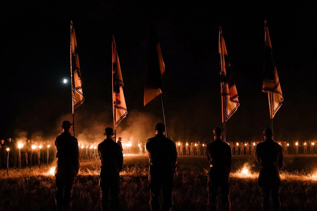 Публичные мероприятия «Азова»* ничем не отличаются от мероприятий других неонацистских группировок. Фото © Сайт «Азова»*