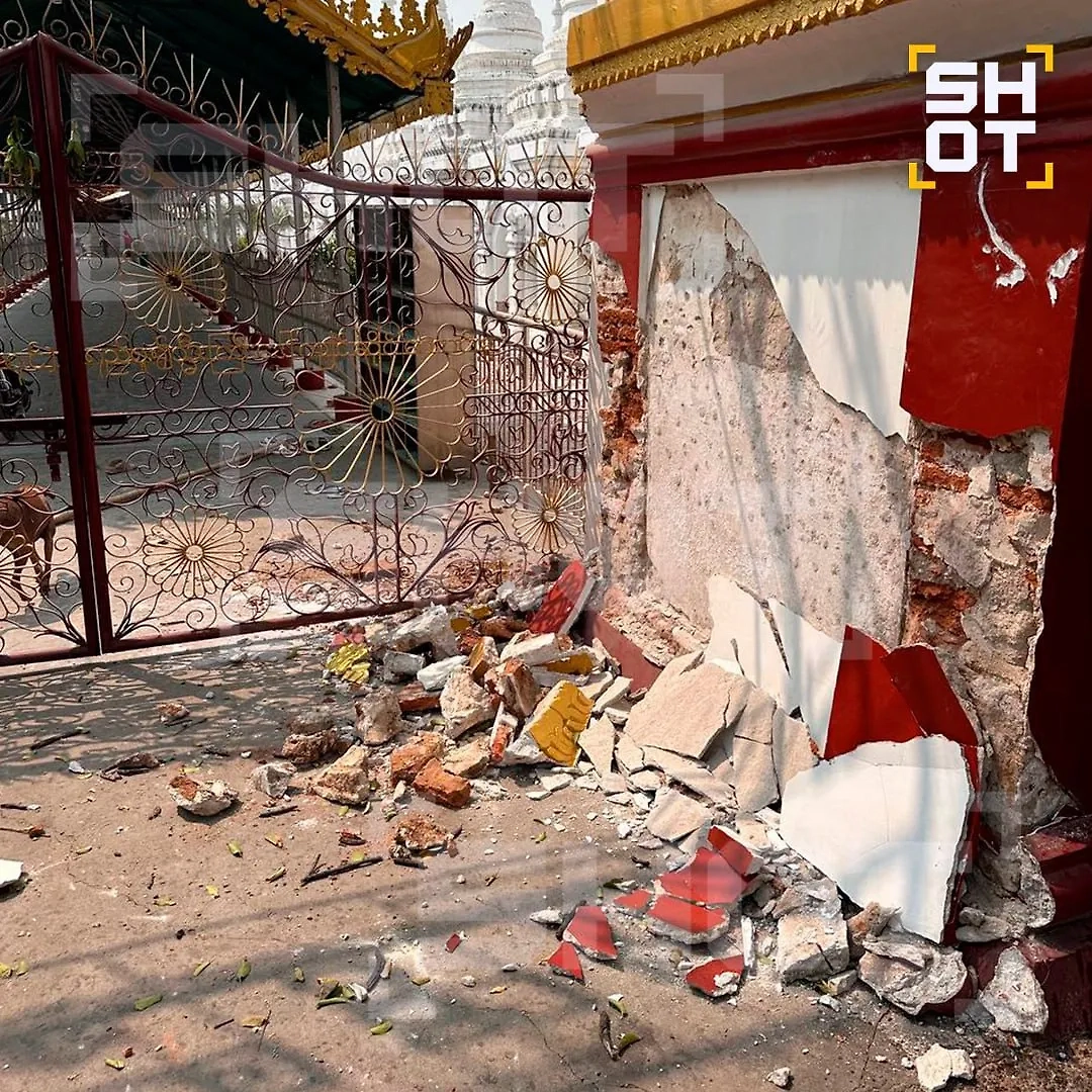 Разрушенная фреска. Фото © Telegram / SHOT