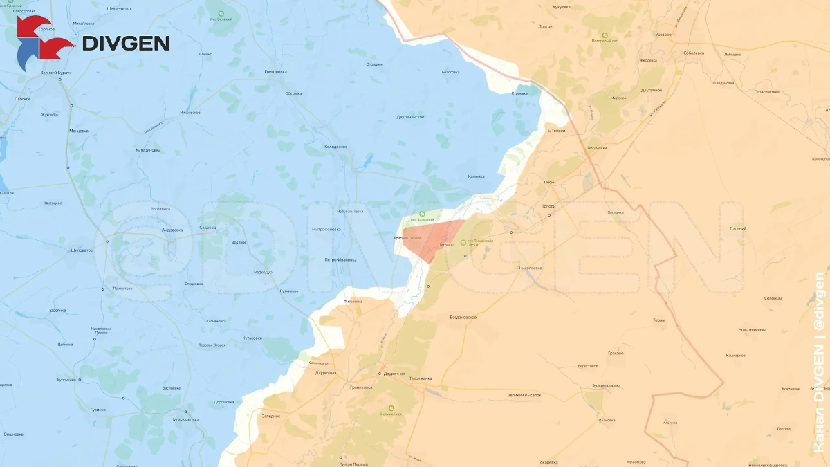 Карта СВО: освобождён населённый пункт Красное Первое в Харьковской области. Фото © Telegram / divgen