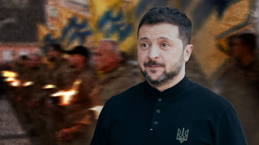 Неонацисты из «Азова»* стали проблемой для Украины и Зеленского лично. Коллаж © Life.ru. Фото © Getty Images /Jeff J Mitchell, © ТАСС / Jumeau Alexis / ABACA