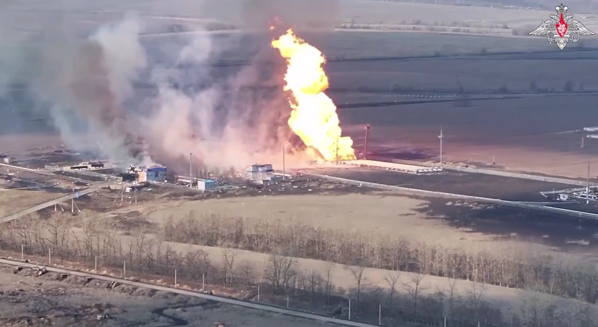 Последствия атаки ВСУ на станцию «Суджа». Обложка © Telegram / Минобороны РФ