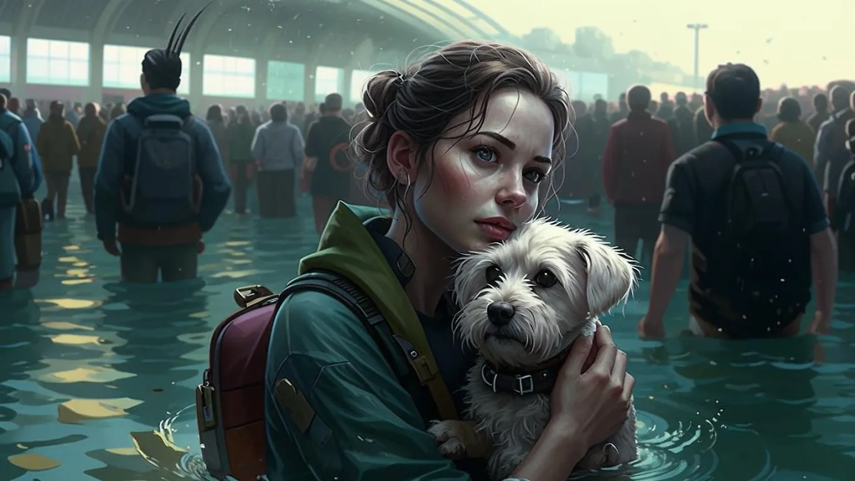 Американка утопила пса в туалете аэропорта после отказа взять питомца на рейс. Обложка © Kandinsky 3.1 / Life.ru