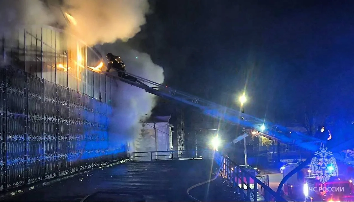 Пожар на рынке в Нижнем Новгороде. Обложка © Telegram / МЧС Новгородской области