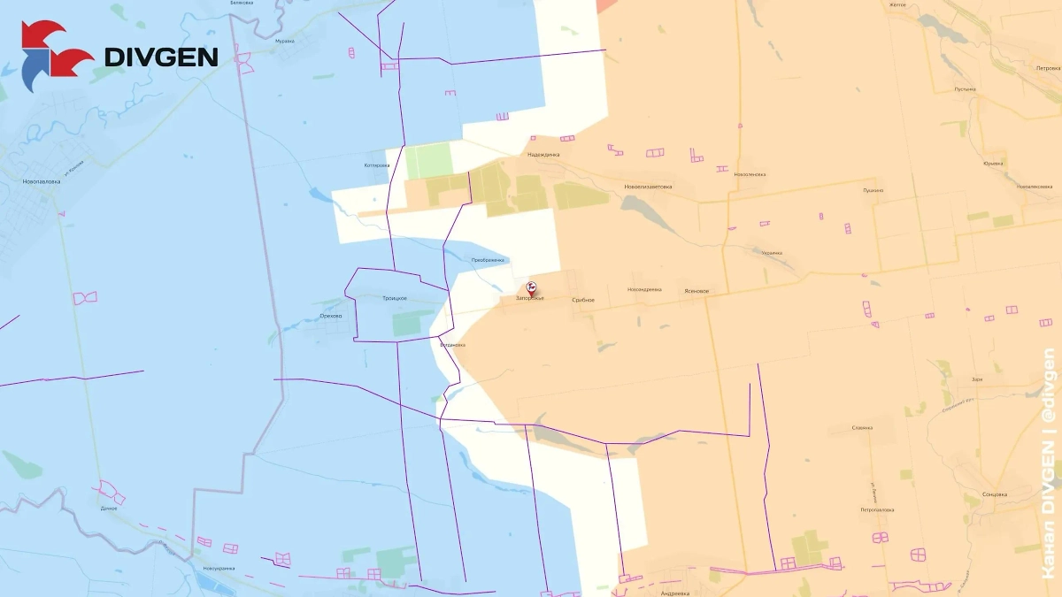 Карта СВО: Российская армия освободила Запорожье в ДНР. Фото © Telegram / DIVGEN 🚩 Карта СВО