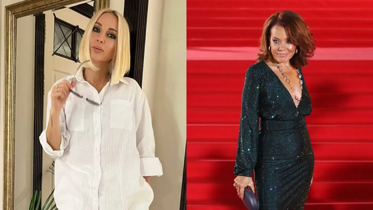 Лера Кудрявцева и певица Азиза. Обложка © Telegram / Лера Кудрявцева / ТАСС / Вячеслав Прокофьев