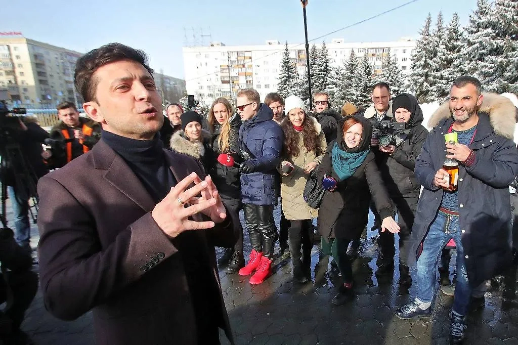 Владимир Зеленский во время своей предвыборной кампании. Фото © ТАСС / Zuma 