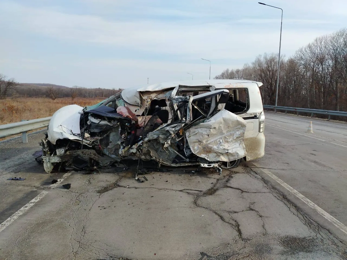 Фото с места смертельного ДТП в Приморье. Обложка © Telegram / Полиция Приморья