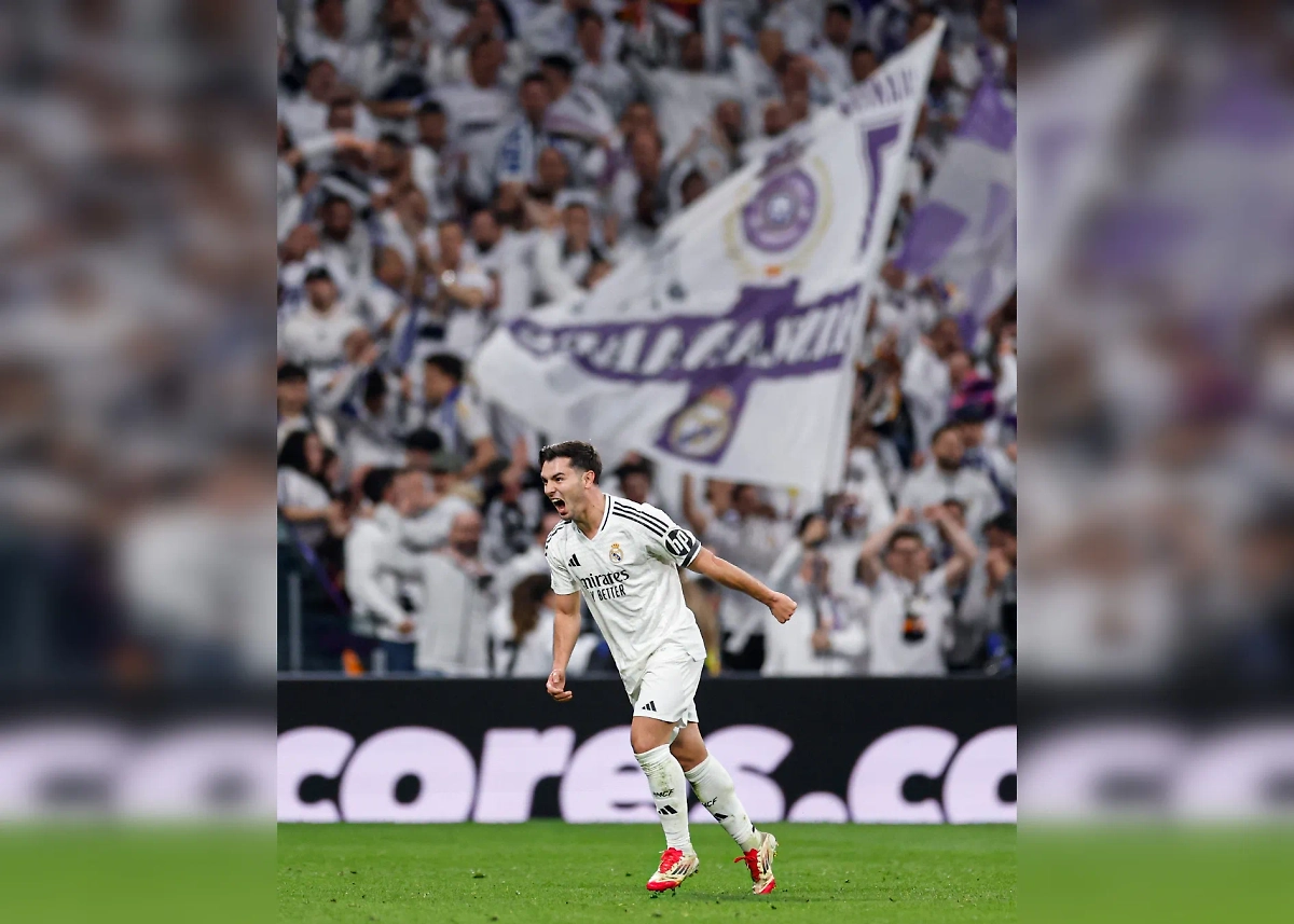 Браим Диас после гола в ворота «Атлетико» в Лиге чемпионов. Обложка © X / Real Madrid C.F.
