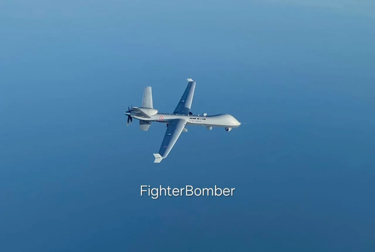 Французский дрон, напуганный российским Су-35. Фото © Telegram/Fighterbomber
