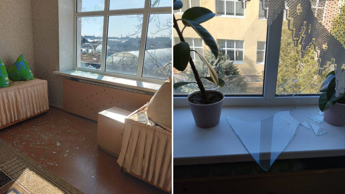 Последствия обстрела ВСУ в запорожском детсаду. Коллаж © Telegram / Балицкий Евгений