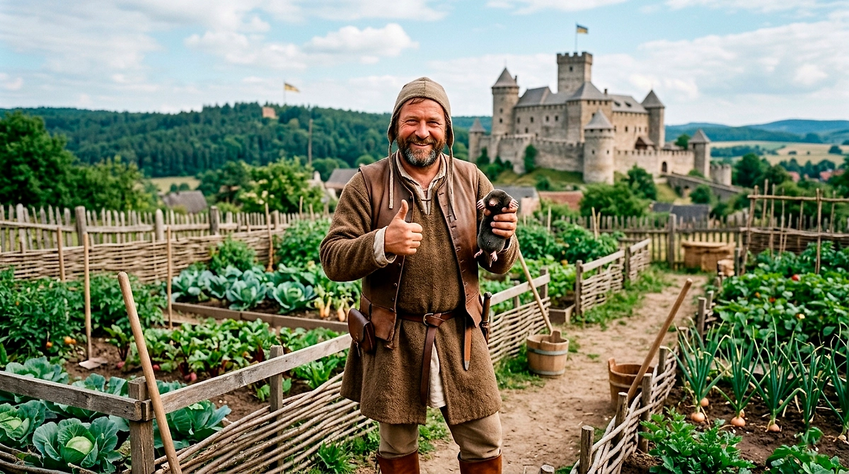 Что делал при дворе ловец кротов? Топ странных профессий Средневековья. Фото © Gemini Nano Banana