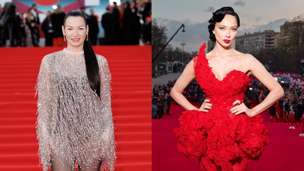 Ида Галич и Настасья Самбурская на церемонии открытия ММКФ. Коллаж © Пресс-служба ММКФ / Геннадий Авраменко, Максим Кашин, Иван Пономаренко.