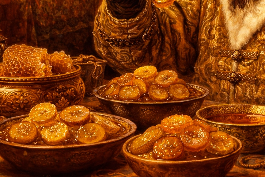 Любимая закуска Ивана Грозного: сомнительное блюдо, которое обожали на Руси. Рецепт заедки из огурцов с мёдом. Фото © ChatGPT