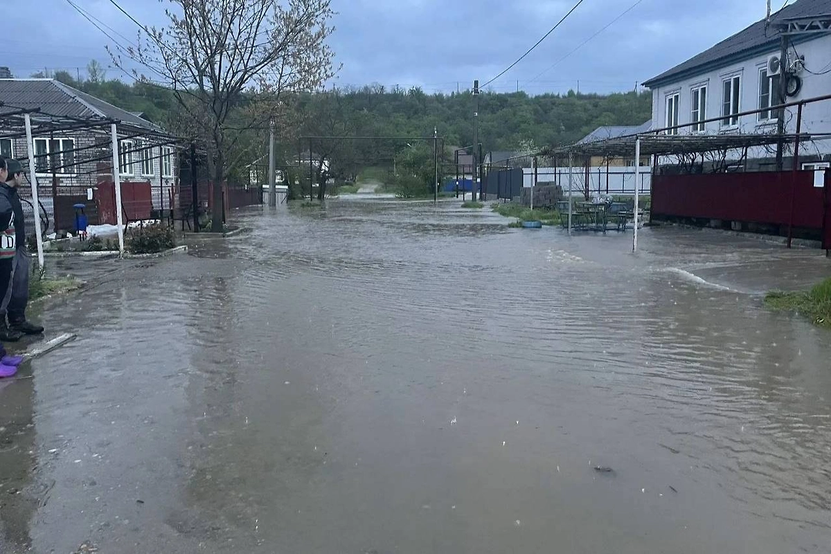 Более 100 дворов подтопило в Белореченском районе из-за ливней. Фото © Telegram / Сергей Сидоренко
