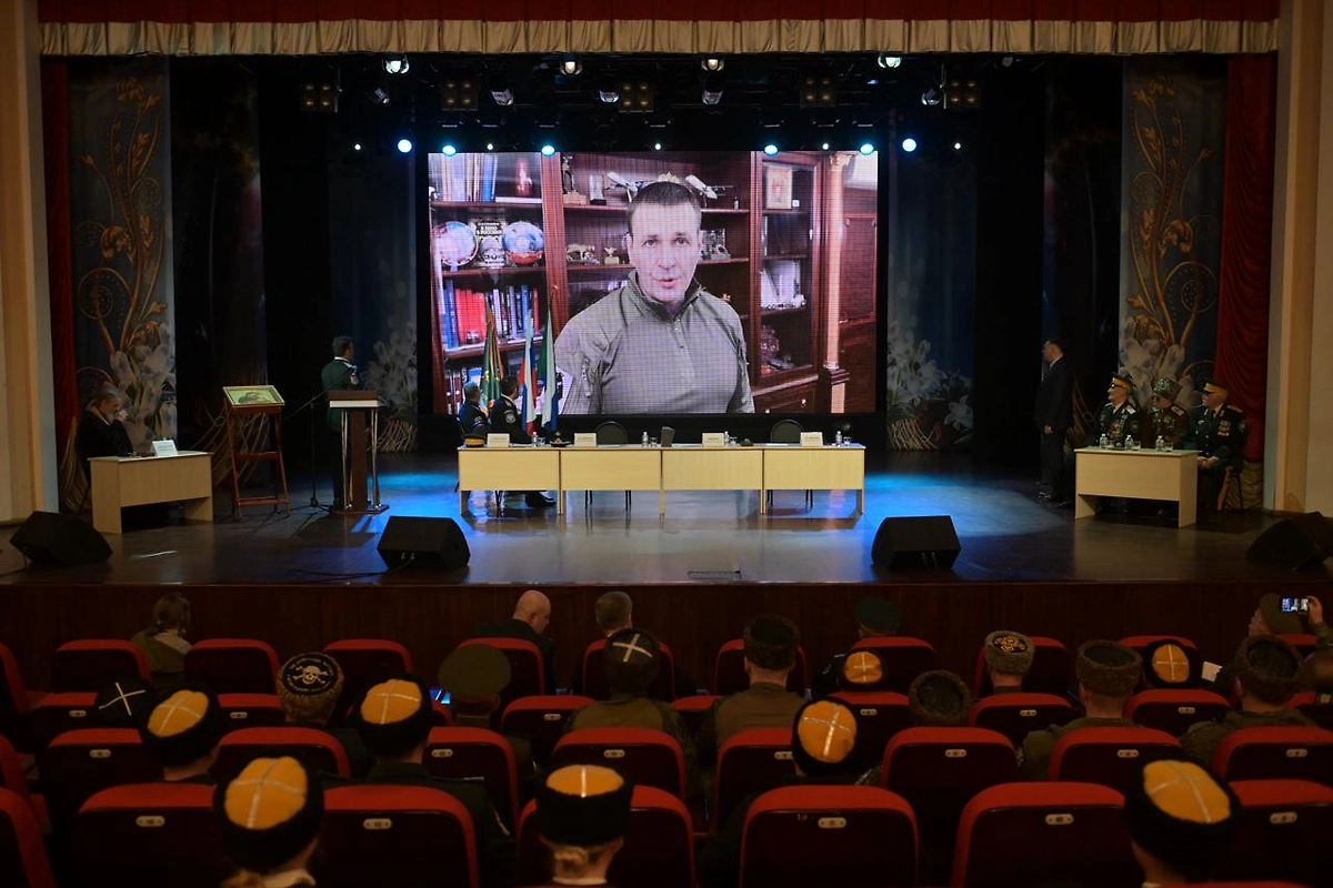 Большой круг уссурийских казаков прошёл в Хабаровске 25 апреля. Фото © Telegram/Всероссийское Казачье Общество