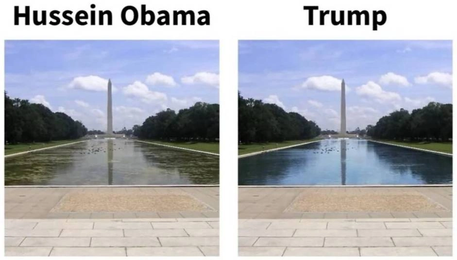 Пруд при Обаме и Трампе. Фото © Truth Social / Donald J. Trump