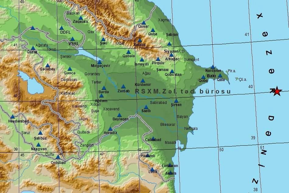 Землетрясение магнитудой 4,3 произошло в Каспийском море. Фото © seismology.az