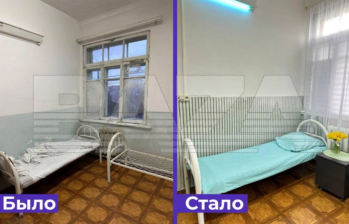 В Адыгее пациентка отремонтировала свою палату. Фото © Telegram / Baza
