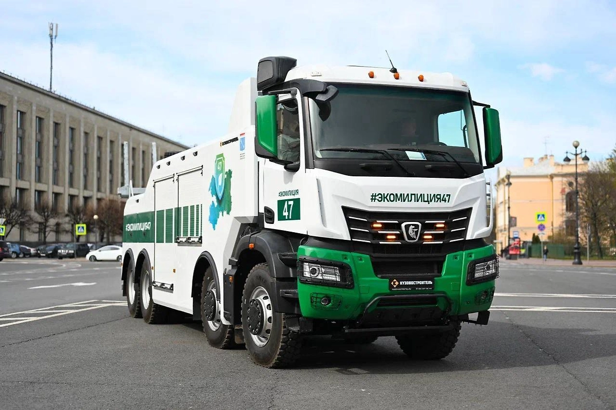 В России появился самый мощный эвакуатор для борьбы с эко-нарушителями. Фото © Telegram / Эконадзор Ленобласти