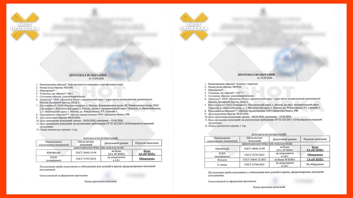 В блюдах French Bakery нашли плесень и кишечную палочку. Фото © Telegram / SHOT ПРОВЕРКА