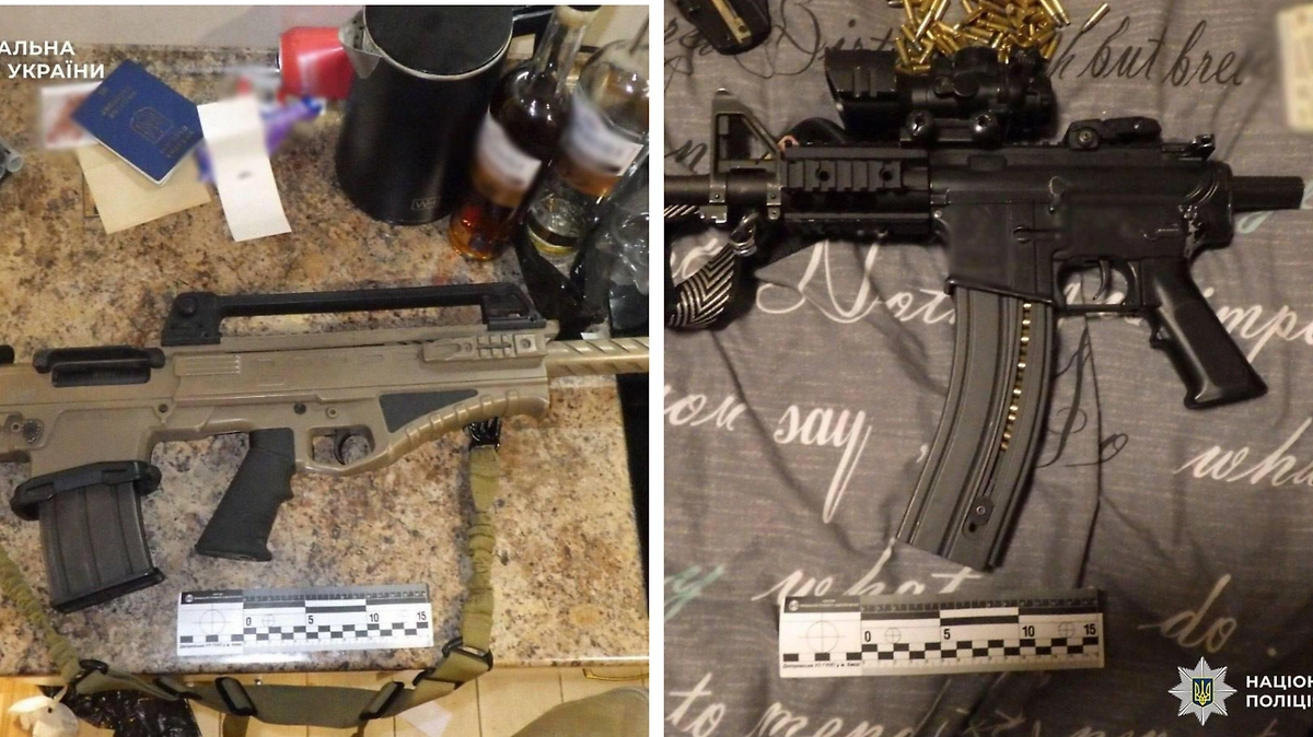 Мужчина с автоматом и 200 патронами гулял по жилому комплексу в Киеве. Фото © пресс-служба Полиции Украины