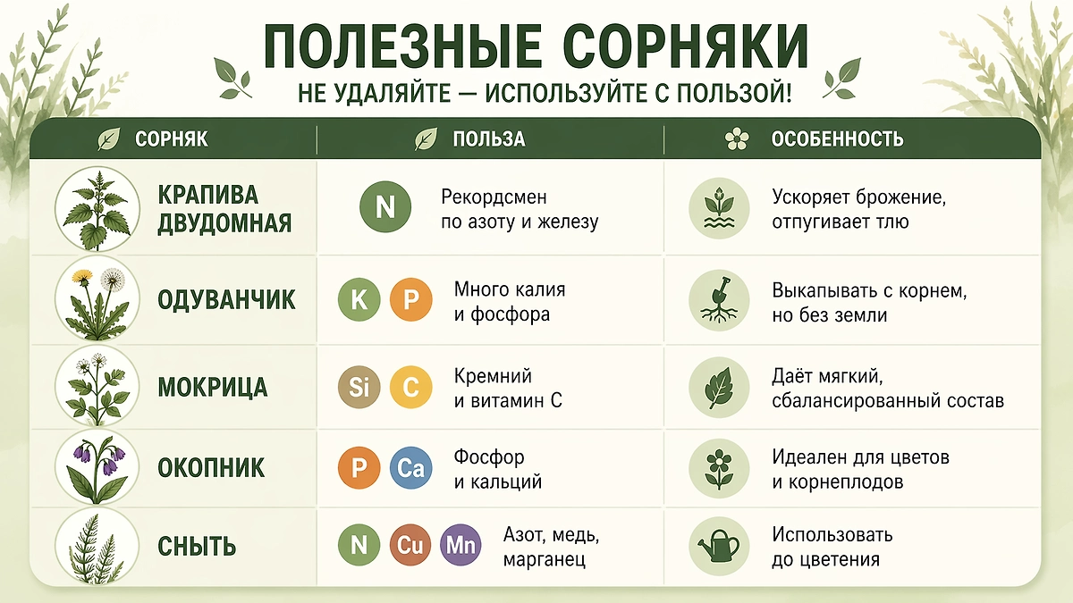 Органическая подкормка для рассады из сорняков: какие травы подходят, а какие не стоит использовать? Фото © ChatGPT / Софья Кузнецова