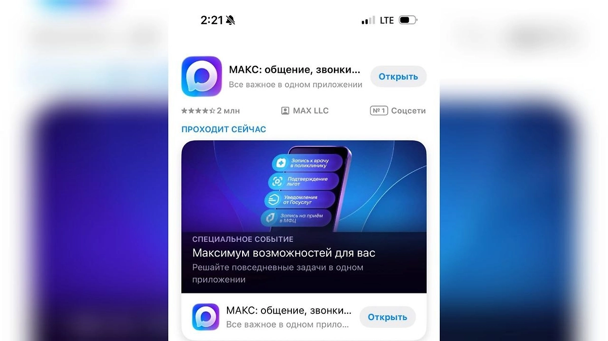 Национальная платформа MAX получила русифицированное название МАКС. Фото © Life.ru