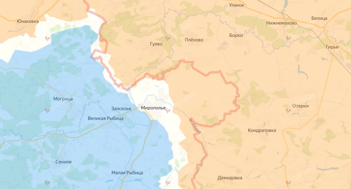 Карта СВО на 22 апреля 2026 года. ВС РФ приступили к освобождению Мирополья. Фото © divgen.ru