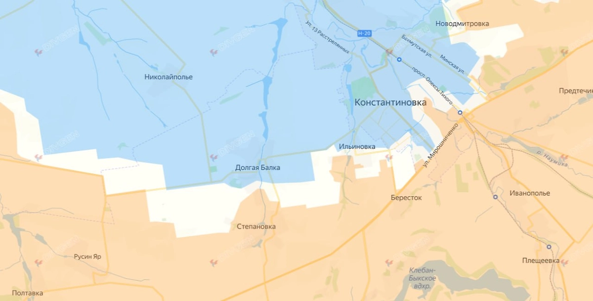 Карта СВО на 23 апреля 2026 года. ВС РФ выбили противника из Долгой Балка. Фото © divgen.ru