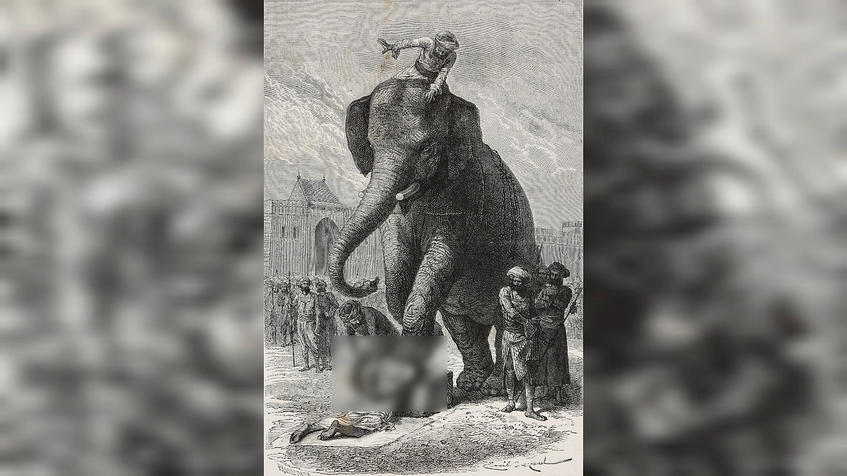 Как использовали слонов-палачей: технология самой жестокой казни в истории человечества. Фото © Wikipedia / А. Ф. Паннемейкер
