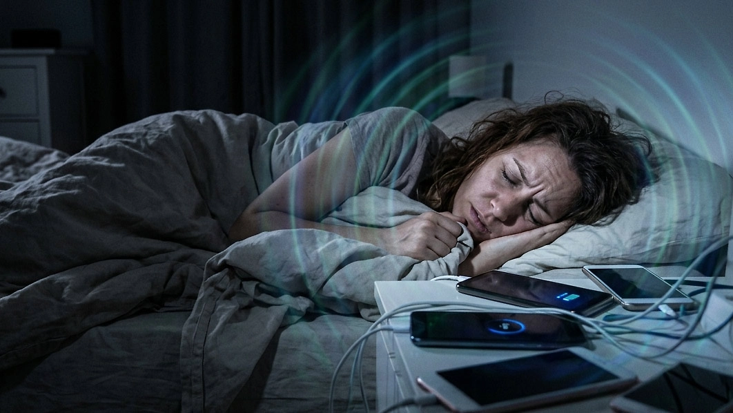 Почему нельзя заряжать телефон рядом с кроватью: 5 веских причин. Обложка © Nano Banana AI