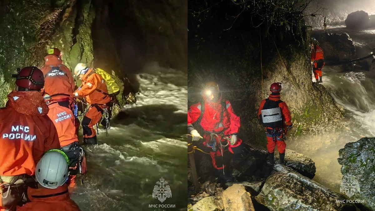 В сочинской пещере погибла туристка-спалеолог. Фото © VK / ЮРПСО МЧС России