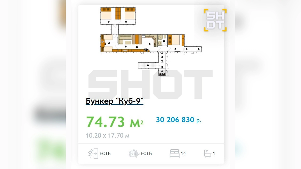 Расценки на частный ядерный бункер зависят от предпочтений по размеру и наполнения. Фото © Telegram / SHOT