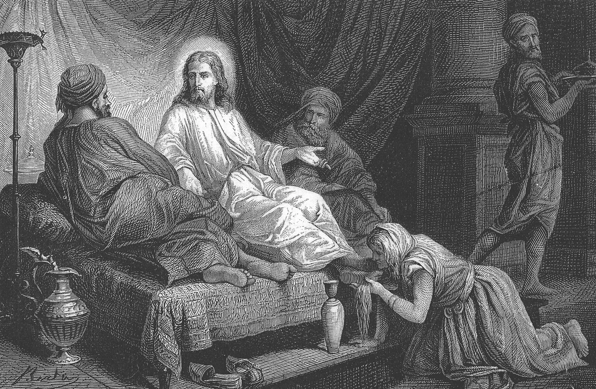 Что произошло в Великую среду? Миропомазание Христа в Вифании и жена, возлившая миро на Христа. Женщина омывает ноги Иисуса. Фото © Wikipedia / Alexander Bida