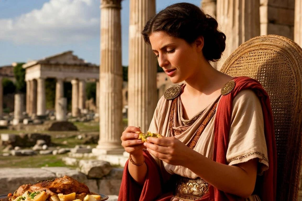 Долгое время только мужчины могли возлежать во время трапезы в Древнем Риме.