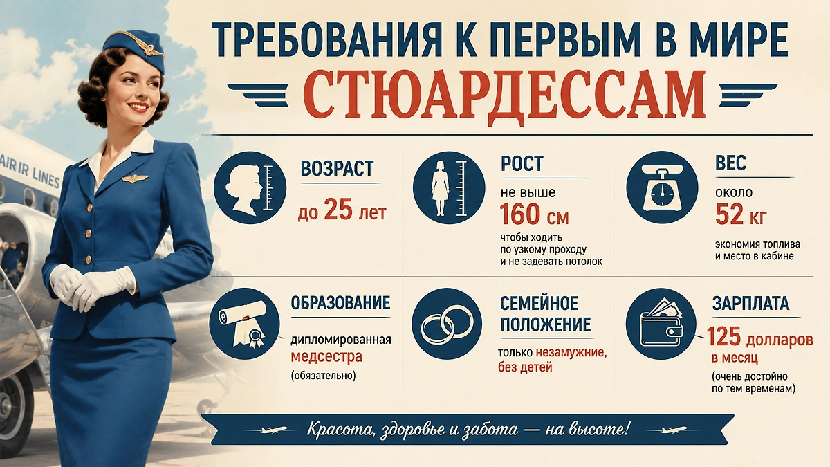 Требования и обязанности первых в мире стюардесс: как родилась профессия бортпроводниц? Фото © ChatGPT / Софья Кузнецова