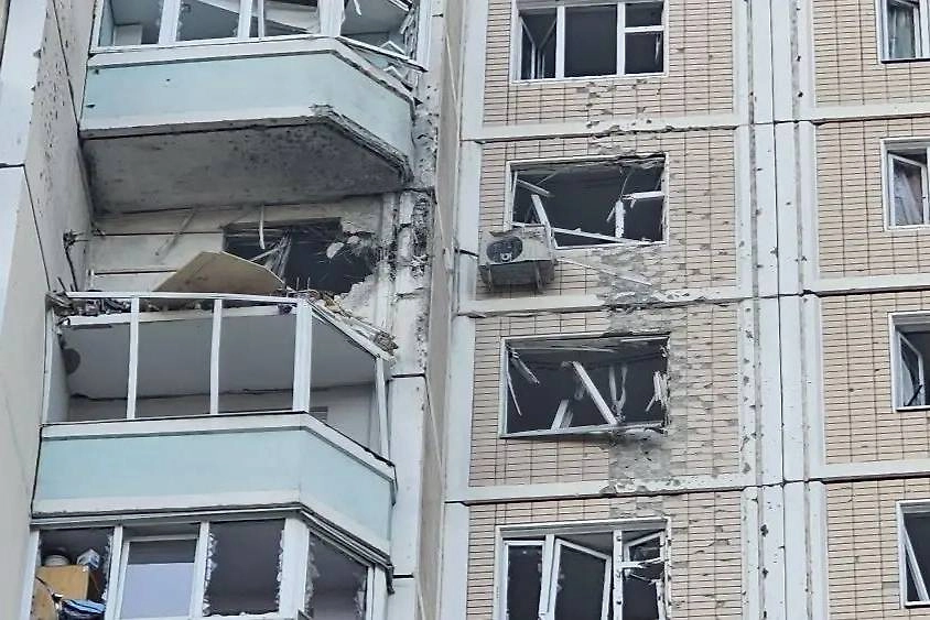 Последствия атаки БПЛА ВСУ. © Telegram / Воробьёв LIVE