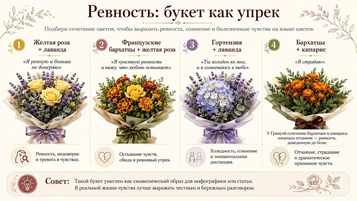 Цветы, которые означают ревность: как собрать букет, выражающий обиду? Фото © ChatGPT
