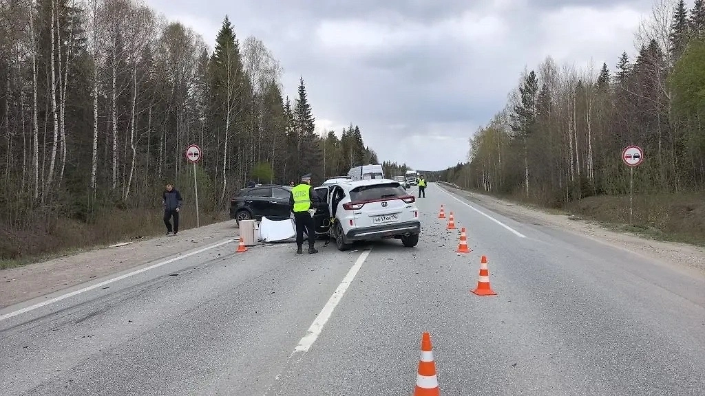 В массовом ДТП под Нижним Тагилом один человек погиб, еще шестеро пострадали. Фото © VK / Госавтоинспекция Свердловской области