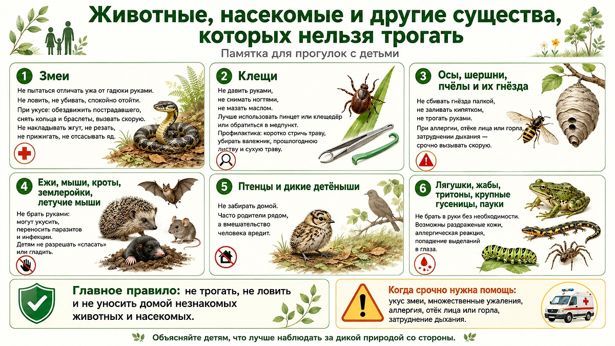 Животные, насекомые и другие существа, которых нельзя трогать на даче. Фото © ChatGPT / Софья Кузнецова