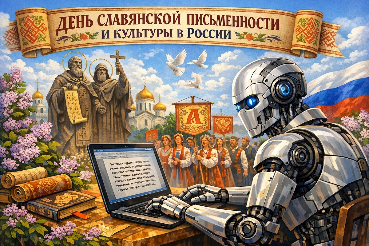 День славянской письменности: как ИИ влияет на русский язык и почему люди теряют навык письма? Обложка © Chat GPT
