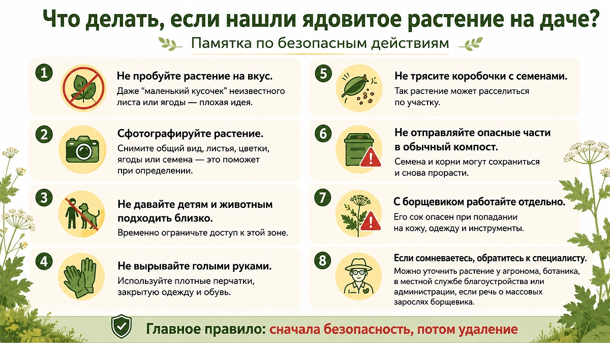 Удалять опасные растения нужно в перчатках и закрытой одежде. Фото © Chat GPT / Софья Кузнецова