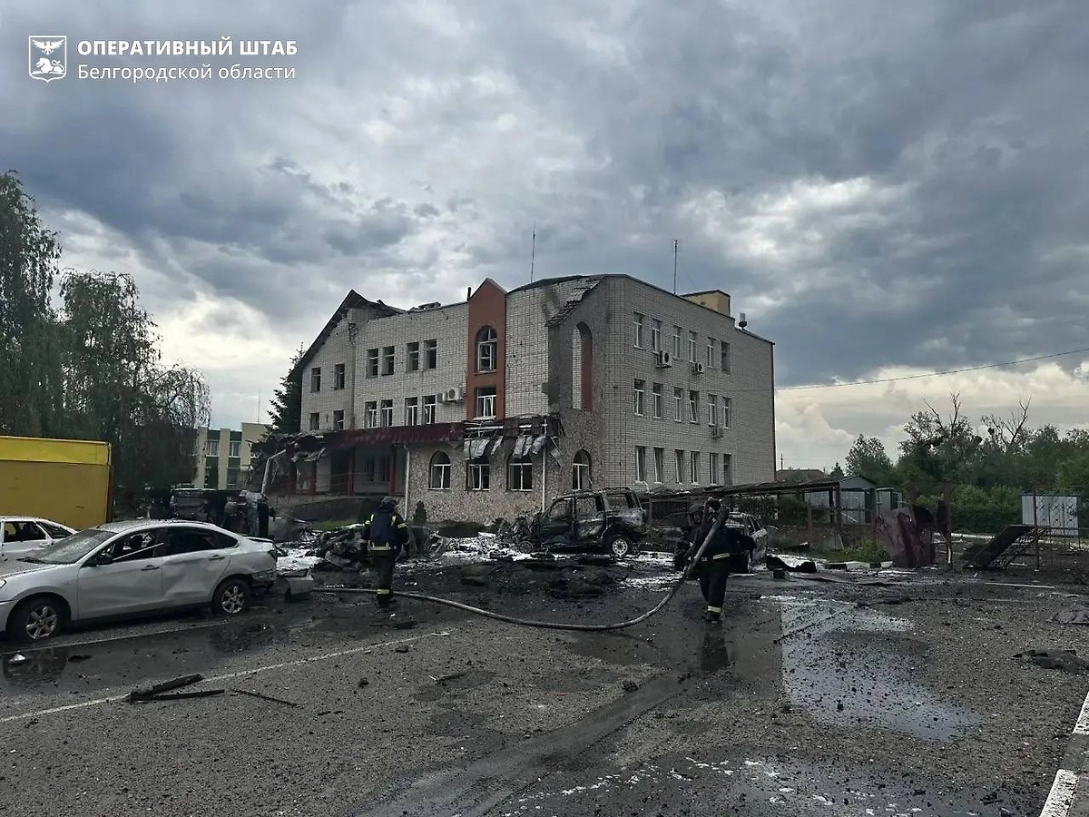 Последствия атаки ВСУ на Борисовку. Фото © Telegram / Оперштаб Белгородской области